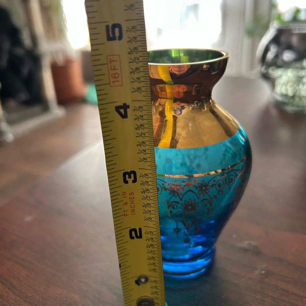 Vecchia Murano Glass Blue Vase